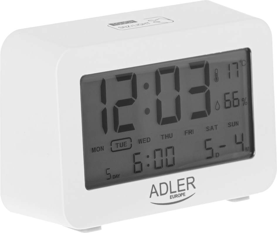 Настільний годинник-будильник Adler AD 1196 white